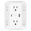 Fashion 6 Outlet Wall Surge Protector with USB-C and USB-A Surge Protectors & Power Strips