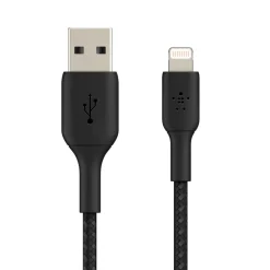 Fashion Braided Lightning to USB-A Cable (1m / 3.3ft, Black) Charging Cables