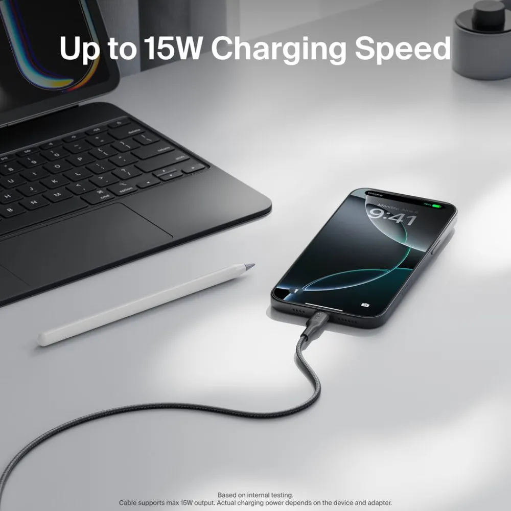 New Braided USB-A to USB-C Cable 15W, 3.3ft/1m, Black Charging Cables|Usb-C Cables