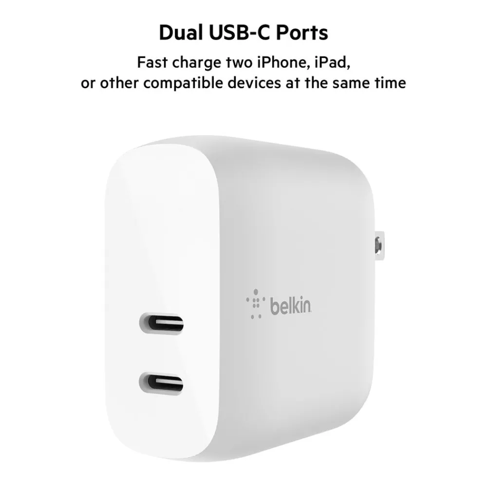 Fashion Dual USB-C PD Wall Charger 40W + USB-C to Lightning Cable Usb-C Chargers