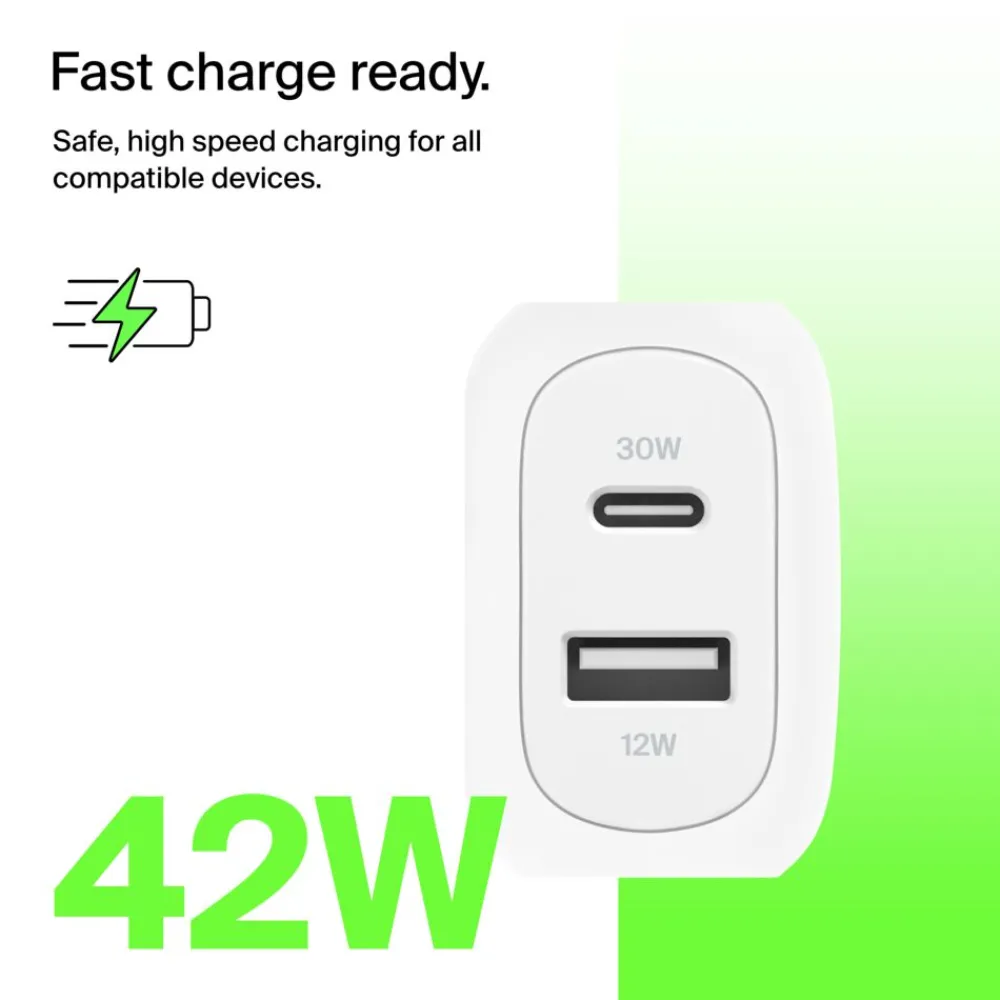 Outlet Dual Wall Charger 42W Usb-C Chargers