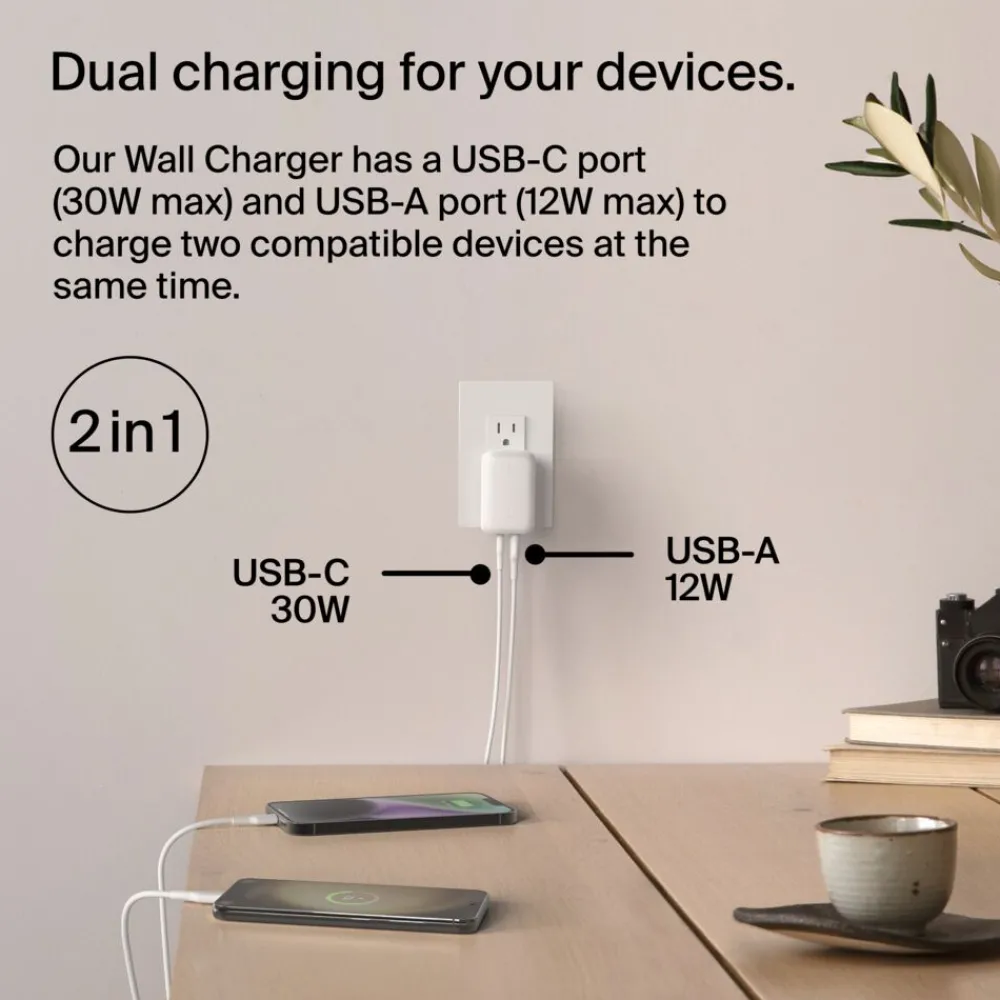 Outlet Dual Wall Charger 42W Usb-C Chargers