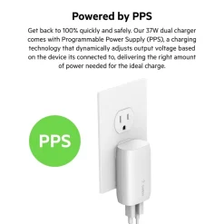 Fashion Dual Wall Charger with PPS + USB-C Cable with Lightning Connector Usb-C Chargers