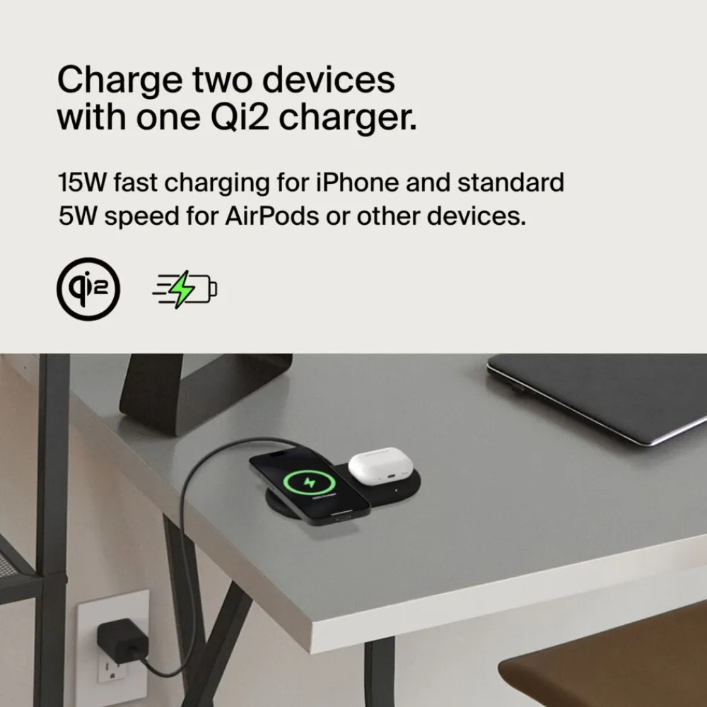 Online 2-in-1 Magnetic Wireless Charging Pad with Qi2 15W Wireless Charging Pads