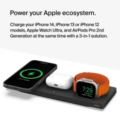 Fashion 3-in-1 Wireless Charging Pad with Official MagSafe Charging 15W Apple Watch Chargers|Wireless Charging Pads