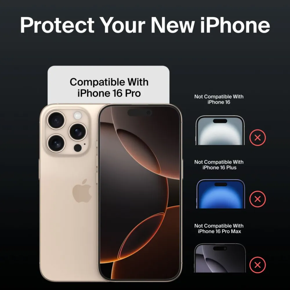 Online InvisiGlass Treated Screen Protector for iPhone 16 Pro Screen Protectors For Iphone