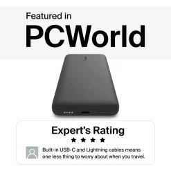New 10K USB-C Power Bank with Integrated Cables Power Banks|Portable Chargers & Power Banks
