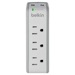 Fashion 3-Outlet Mini Travel Surge Protector with USB Ports (2.1 AMP) Surge Protectors & Power Strips