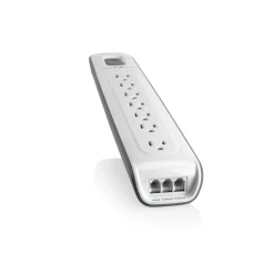 Outlet 7-outlet Surge Protector with 12 ft Power Cord with Telephone Protection Surge Protectors & Power Strips