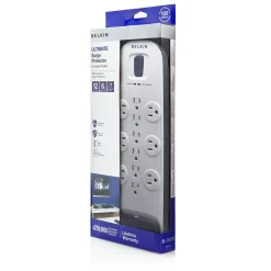 Sale 12-outlet Surge Protector with 8 ft Power Cord with Cable/Satellite and Telephone Protection Surge Protectors & Power Strips