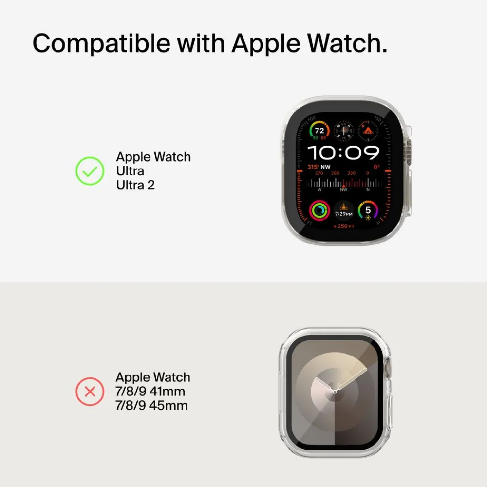 Sale TemperedCurve 2-in-1 Treated Screen Protector + Bumper for Apple Watch Ultra/Ultra 2 Screen Protectors For Apple Watch / Ipad / Macbook