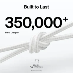 Fashion USB-C Braided Cable with Lightning Connector, 6.6ft/2m, White Charging Cables|Usb-C Cables