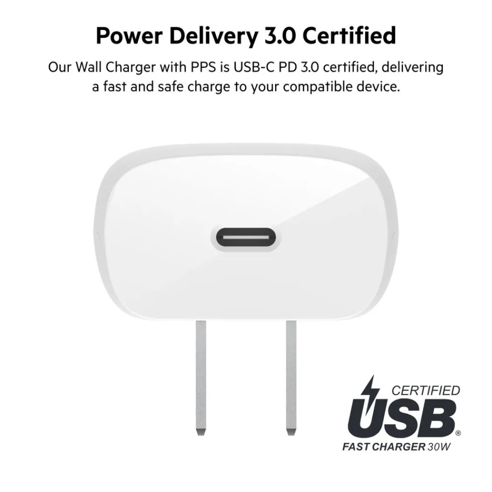 Best USB-C PD 3.0 PPS Wall Charger 30W + USB-C Cable with Lightning Connector Usb-C Chargers