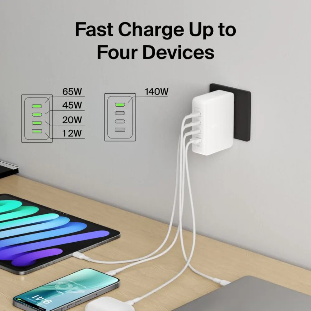 Discount 140W 4-Port GaN Wall Charger Gan Chargers|Usb-C Chargers